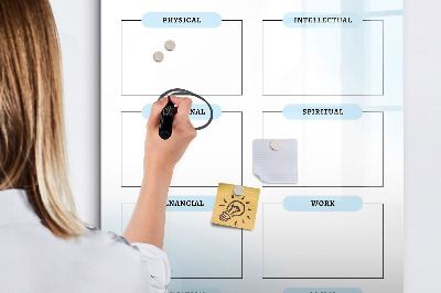 Glazen magneetbord met decoratieve print Bord