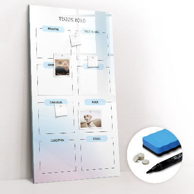Glazen magneetbord met decoratieve print Bord