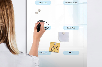 Glazen magneetbord met decoratieve print Bord