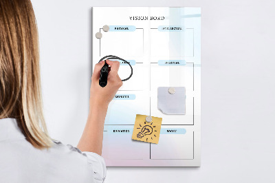 Glazen magneetbord met decoratieve print Bord