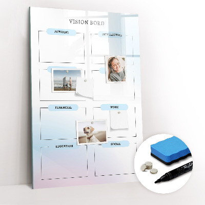 Glazen magneetbord met decoratieve print Bord