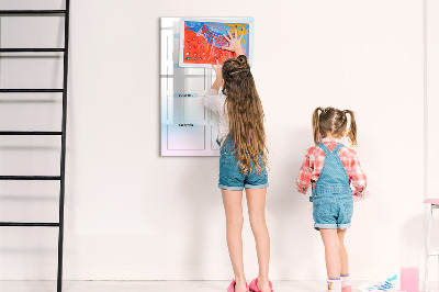 Glazen magneetbord met decoratieve print Bord