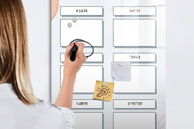 Wandbord van glas magnetisch en uitwisbaar Visionboard