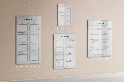 Wandbord van glas magnetisch en uitwisbaar Visionboard