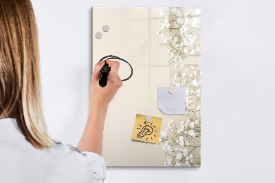 Magnetisch memobord van glas voor aan de muur Delicate bloemen