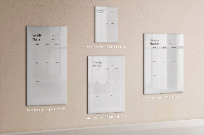 Wandbord van glas magnetisch en uitwisbaar Wekelijkse planner