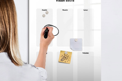 Magnetisch memobord van glas voor aan de muur Vision Board