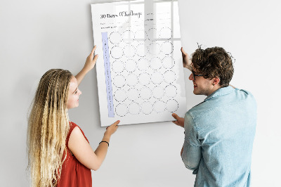 Magnetisch memobord van glas voor aan de muur 30-dagenplanner