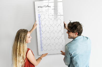 Magnetisch memobord van glas voor aan de muur 30-dagenplanner