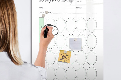 Glazen magneetbord met decoratieve print Uitdagingsplanner