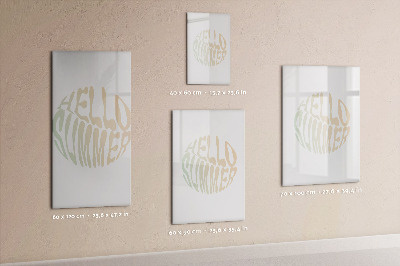 Wandbord van glas magnetisch en uitwisbaar Het opschrift Hallo Zomer