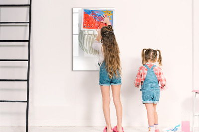 Wandbord van glas magnetisch en uitwisbaar Het opschrift Hallo Zomer