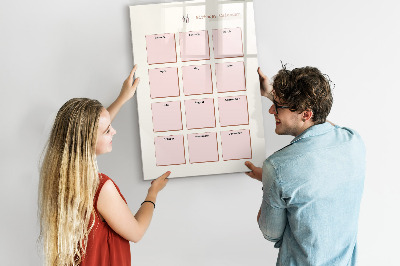 Magnetisch memobord van glas voor aan de muur Verjaardagskalender