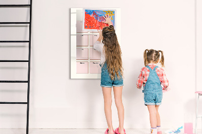 Magnetisch memobord van glas voor aan de muur Verjaardagskalender