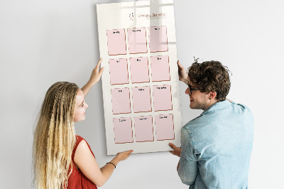 Magnetisch memobord van glas voor aan de muur Verjaardagskalender