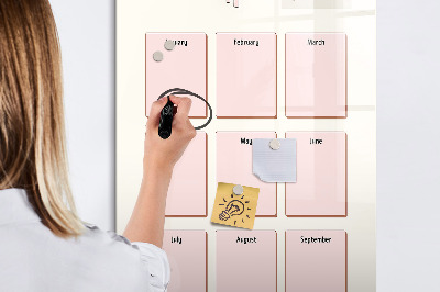 Magnetisch memobord van glas voor aan de muur Verjaardagskalender