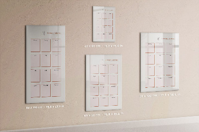 Magnetisch memobord van glas voor aan de muur Verjaardagskalender