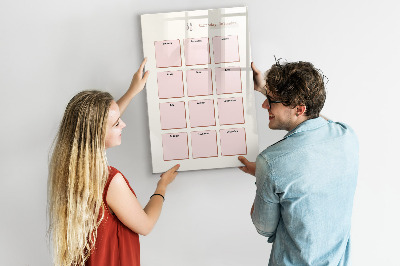 Magnetisch memobord van glas voor aan de muur Verjaardagskalender