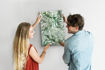 Glazen magneetbord met decoratieve print Aquarelbladeren