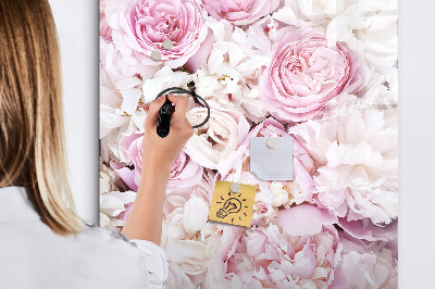 Wandbord van glas magnetisch en uitwisbaar Bloemen rozen