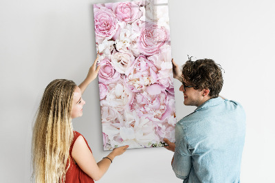Wandbord van glas magnetisch en uitwisbaar Bloemen rozen