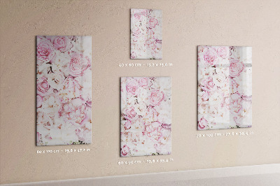 Wandbord van glas magnetisch en uitwisbaar Bloemen rozen