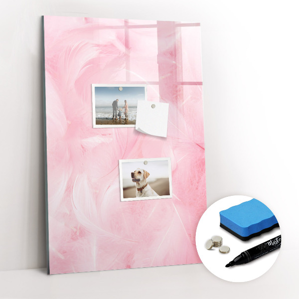 Magnetisch memobord van glas voor aan de muur Delicate veren