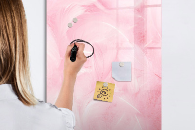 Magnetisch memobord van glas voor aan de muur Delicate veren