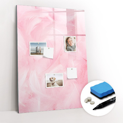 Magnetisch memobord van glas voor aan de muur Delicate veren