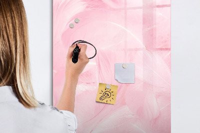 Magnetisch memobord van glas voor aan de muur Delicate veren