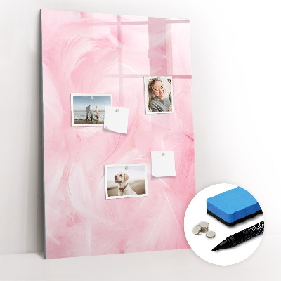 Magnetisch memobord van glas voor aan de muur Delicate veren