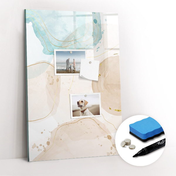 Glazen magneetbord met decoratieve print Pastelvlekken