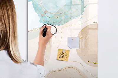 Glazen magneetbord met decoratieve print Pastelvlekken