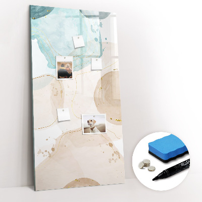 Glazen magneetbord met decoratieve print Pastelvlekken