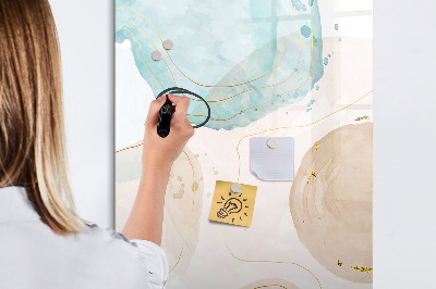 Glazen magneetbord met decoratieve print Pastelvlekken
