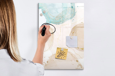 Glazen magneetbord met decoratieve print Pastelvlekken