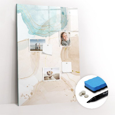 Glazen magneetbord met decoratieve print Pastelvlekken