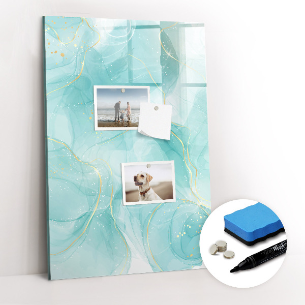 Wandbord van glas magnetisch en uitwisbaar Marmeren abstractie