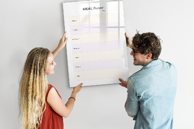 Glazen magneetbord met decoratieve print Maaltijdplanner