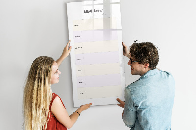 Glazen magneetbord met decoratieve print Maaltijdplanner