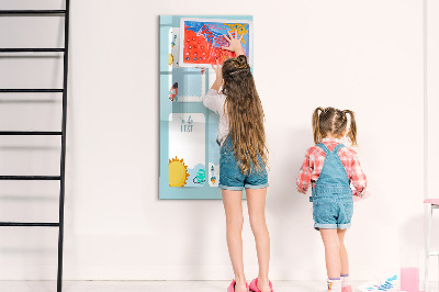 Magnetisch memobord van glas voor aan de muur Galactische Planner