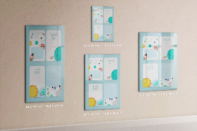 Magnetisch memobord van glas voor aan de muur Galactische Planner