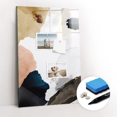 Wandbord van glas magnetisch en uitwisbaar Aquarel abstractie