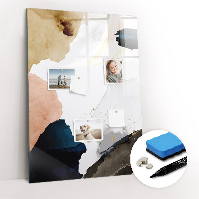 Wandbord van glas magnetisch en uitwisbaar Aquarel abstractie