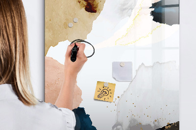 Wandbord van glas magnetisch en uitwisbaar Aquarel abstractie