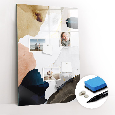 Wandbord van glas magnetisch en uitwisbaar Aquarel abstractie