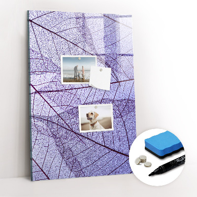 Wandbord van glas magnetisch en uitwisbaar Bladtextuur