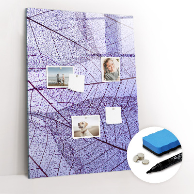 Wandbord van glas magnetisch en uitwisbaar Bladtextuur