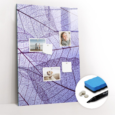 Wandbord van glas magnetisch en uitwisbaar Bladtextuur
