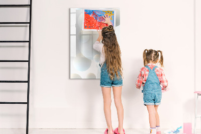 Magnetisch memobord van glas voor aan de muur Sfeerabstractie